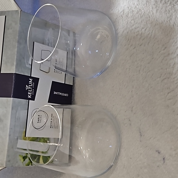 Keltum Table Talks Water Crystalline Glass 2-Piece Set Lead Free Dishwasher Safe - Picture 9 of 15